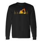 Digger Driver Digger Driver Heartbeat Ecg Heart Rate Langarmshirts