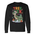 Dinosaur Christmas Jumper Xmas Tree Rex Pyjama Langarmshirts