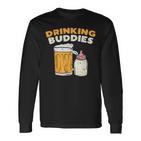 Drinkin Buddies Baby Bottle Son And Dad Matching Fathers Day Langarmshirts