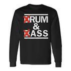 Drum & Bass Rum & Ass Rave Party Edm Dj House Music Langarmshirts