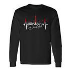 Düsseldorf Skyline Heartbeat Heart I Love Düsseldorfer Langarmshirts