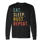 Eat Sleep Rust Repeat Programming Retrointage Langarmshirts