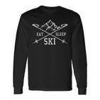 Eat Sleep Ski Repeat Skiing Holidays Skier Langarmshirts