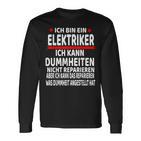 Electrician Humour Saying Electrician Langarmshirts