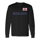 England With National Flag Flag On The Chest Langarmshirts