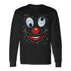 Fancy Dress Clown Face Outfit Clown Costume Carnival Langarmshirts