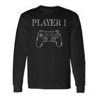 Father Son Partner Look Gamer Player 1 Langarmshirts