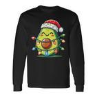 Festive Avocado Santa Christmas Lighting Langarmshirts