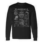 Floorball Player Stick Goalie Sportintage Lacquer Print S Langarmshirts