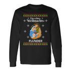 Flunder Fish Christmas Wonder Fishing Baltic Sea North Sea Langarmshirts