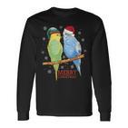 Frohe Weihnachten Budgies Birds Langarmshirts