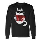 Cat Sunglasses Accordionist Accordion Musician Langarmshirts