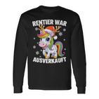 Christmas Unicorn Reindeer Was Out Sold Out Langarmshirts