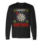 Dart Game Merry Dartmas Xmas Santa Ugly Dart's Christmas Langarmshirts