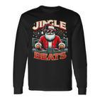 Jingle Beats Music Dj Santa Christmas Ugly Xmas Langarmshirts