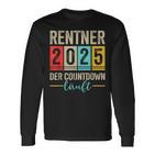 Pensioner 2025 Countdown Running For Retirement Langarmshirts