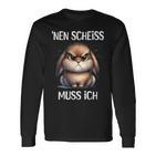 Rabbit With Cheeky Saying 'Nen Scheiss Muss Ich Langarmshirts