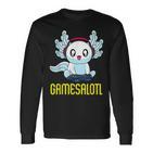 Gamesalotl Gamesolotl Gamer Gaming Axolotl Playsalotl Langarmshirts