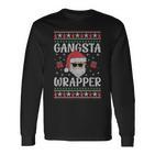 Gangsta Wrapper Saying Christmas Wrapping Langarmshirts