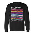 Gay Pride Lgbt Support Trans Pan Lesbian Bi Equality Langarmshirts