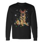 German Shepherd Christmas Tree Lighting Pyjamas Dog Lover Christmas Langarmshirts