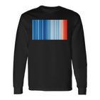 Global Warming Blue Red Stripe Pattern Langarmshirts