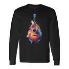 Guitar Splash Watercolour For Guitarists Electric Guitars Langarmshirts