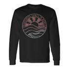 Happiness Comes In Waves Sunset Beach Wave Gradient Langarmshirts