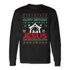 Happy Birthday Jesus Ugly Christmas Jumper Langarmshirts