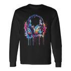 Headphones Music Dj Beatmaker Techno Splash House Music Edm Langarmshirts