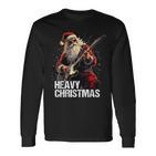 Heavy Christmas Santa Claus Guitar Langarmshirts