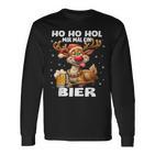 Ho Ho Hol Mir Mal Ein Bier Reindeer Saying Christmas Langarmshirts