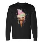 Ice Cream Melting Ice Cream Cone In Pastel Colours Langarmshirts