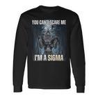 Ich Bin The Sigma Du Kannst Mich Nicht Erschrecken Wolf Meme Alpha Langarmshirts