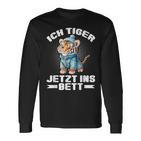 Ich Tiger Jetzt Ins Bett Schlafen Pyjamas Tired Pyjama Langarmshirts