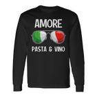 Italia Dialect Italian Amore Pasta &Ino S Langarmshirts