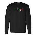 With Italian Heart Beat Ecg Pulse Italiano Italia Langarmshirts