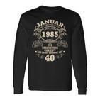 January 1985 40 Years intage 40Th Birthday Man Langarmshirts