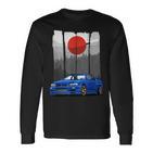 Jdm Skyline 34 Car Tuning Japan Rising Sun Drift Langarmshirts