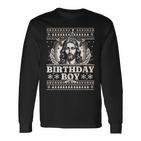 Jesus Birthday Boy Happy Birthday Jesus Ugly Christmas Langarmshirts