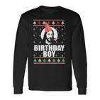 Jesus Nasty Christmas Knitted Jacket With Birthday Boy Langarmshirts