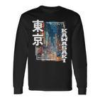 Kawasaki City Retro Japanese Aesthetic Streets Of Kawasaki Langarmshirts