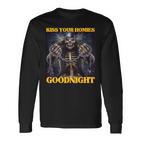 Kiss Your Homies Goodnight Cringe Hard Skeleton Meme Langarmshirts