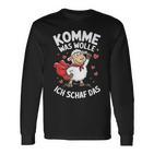 Komme Was Wolle Ich Schaf Das Landwirt Bauernhof Motivation Langarmshirts