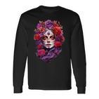 La Catrina Cool Dia De Muertos Day Of The Dead Langarmshirts