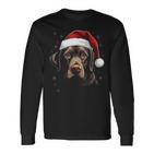 Labrador Dog Christmas Walking Dog Fan Langarmshirts