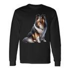 Langhaar Collie Motiv Collie Langarmshirts