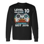 Level 10 Years Birthday Young Gamer 2015 Birthday Langarmshirts