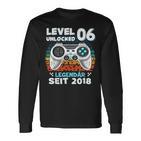 Level 6 Years Birthday Young Gamer 2018 Birthday Langarmshirts