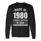 Limited Edition 1980 Birthday 1980 Geboren Jahrgang 1980 Langarmshirts